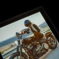 person riding motor cycle art