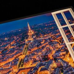 Paris Ariel LED Virtual Window Wall Art